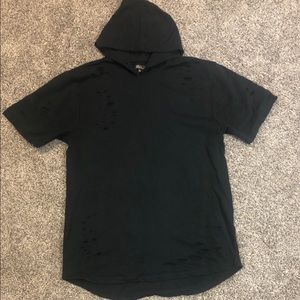 Short Sleeve Hooded Ripped Tee